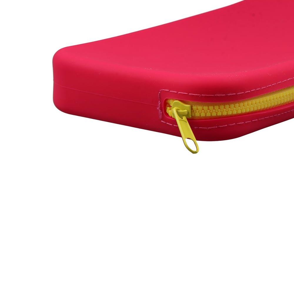 Contrasting Colors Silicone Storage Bag Solid Color Coin Purse Data Cable Storage Bag  Outdoor