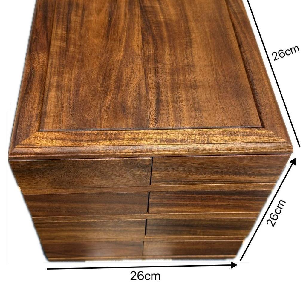 South American Walnut Rotating Puzzle Box for Tea Set & Jewelry Storage
