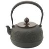 Takaoka Copperware Kita Shobei Iron Flat Round Chrysanthemum Size Takaoka Iron Made In Product Number 25659 Wax-Molded Teapot, Design, 10, Approx.