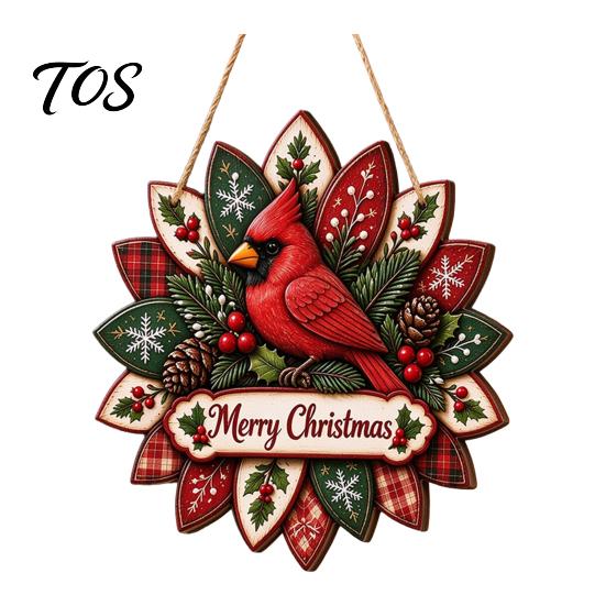 Rustic Xmas Wall Plaque Christmas Wooden Hanging Sign, Decorative with Hemp Rope, 2D Gift for Friends Flat Tree Pendant Holiday Home Door Fireplace