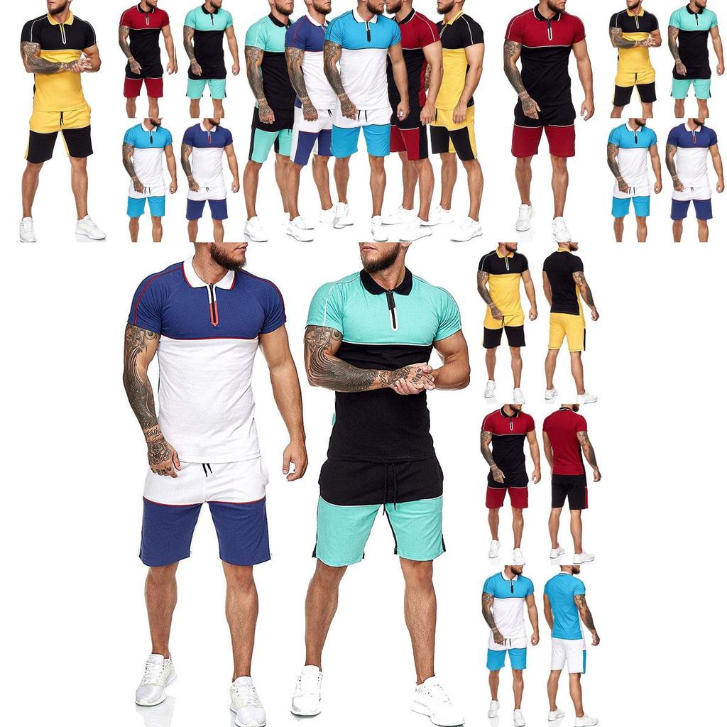Stylish Men's Summer Tracksuit Sport Suit T-shirt And Shorts Outfit Set