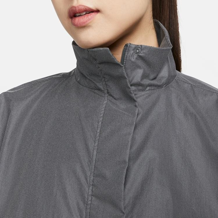 Nike Solid Color Stand Collar Long Sleeve Jacket Women Outerwear Black DX0289-010