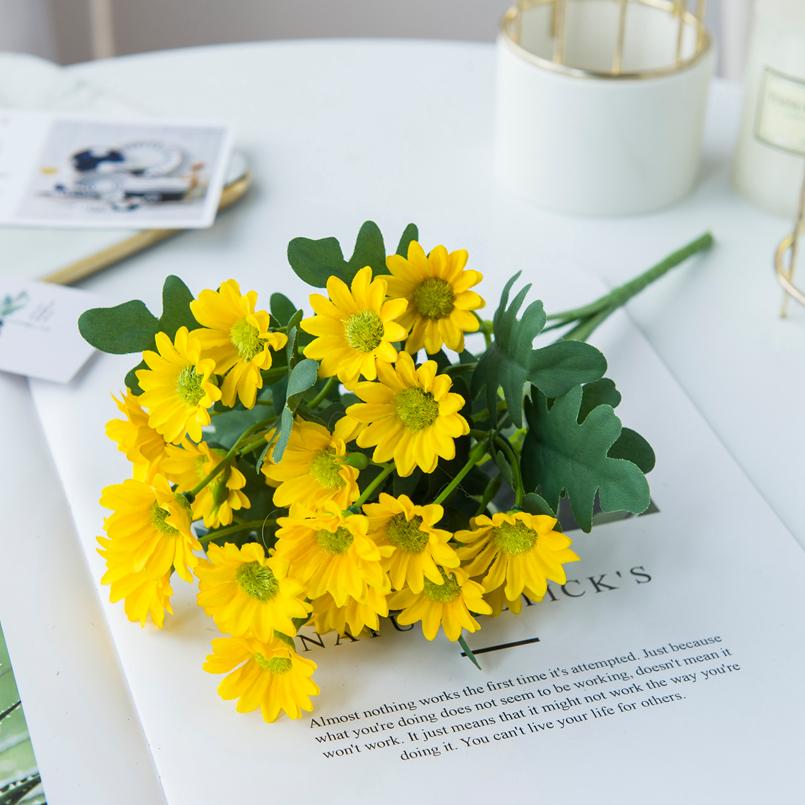21 Heads Spring Silk Daisy Bouquets Festival Table Decoration Vase Home Wedding Decorative Household Products Artificial Flowers