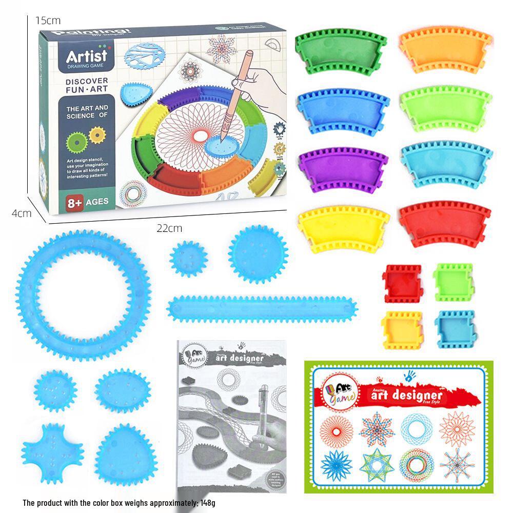 

Children s Cross-border Flower Ruler Art Set: Multifunctional Drawing and Storage Toy