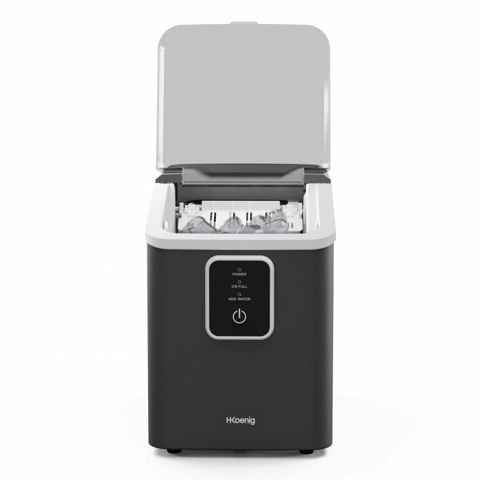 Machine à glaçons HKOENIG - KUB12 - Jusqu'à 12kg de glaçons par jour - 6 à 13 minutes de production - 120W - Noir