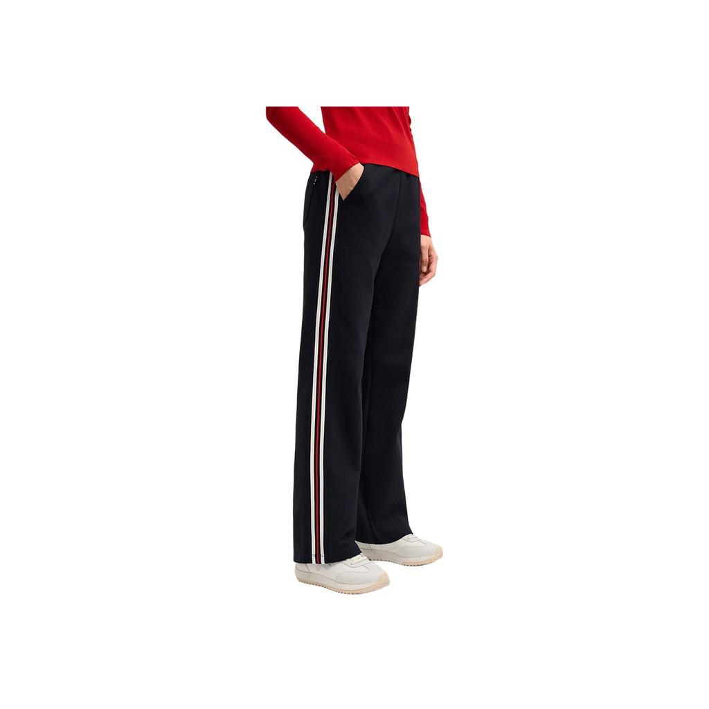 FILA Heritage Classic Striped Soft Yarn Knitted Straight Loose Casual Pants Women bottoms Legendary-Blue F11W548605FNV
