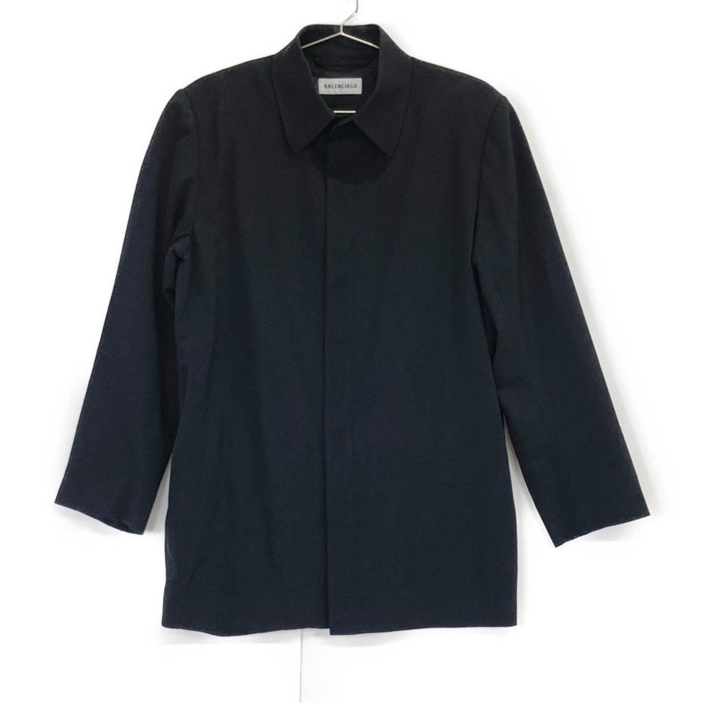 Balenciaga Czarna koszula zapinana na guziki z poduszkami na ramionach topy 32 czarnyUżywany