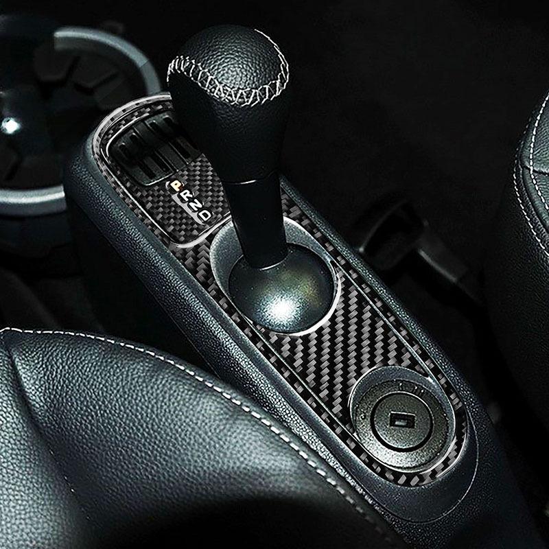 Carbon Fiber Gear Shift Panel Decoration Patch Car Stickers For Mercedes Smart 451 Fortwo Inteior Accessories