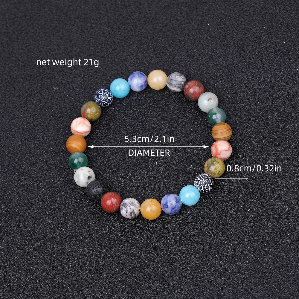 

New Classic Eight Planet Bracelets Men 8mm 10mm 12mm Grade A Natural Stone Beaded Braclet Handmade Weaven String Chakra Braslet