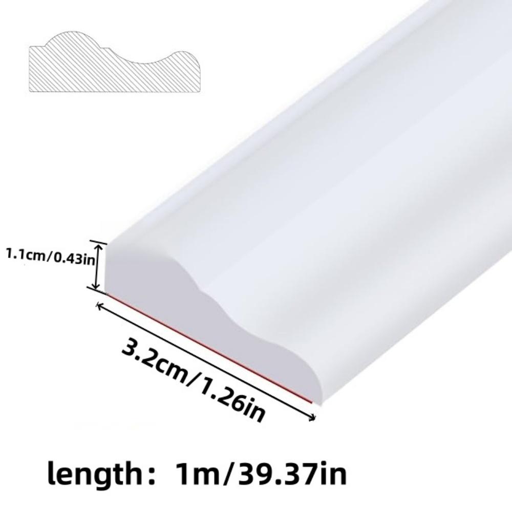 1 Rolle 1mX3,2cm Selbstklebender PVC Dekorstreifen Flexibel Biegsam für Wände Böden Schränke DIY Bilderrahmen Heimdekoration