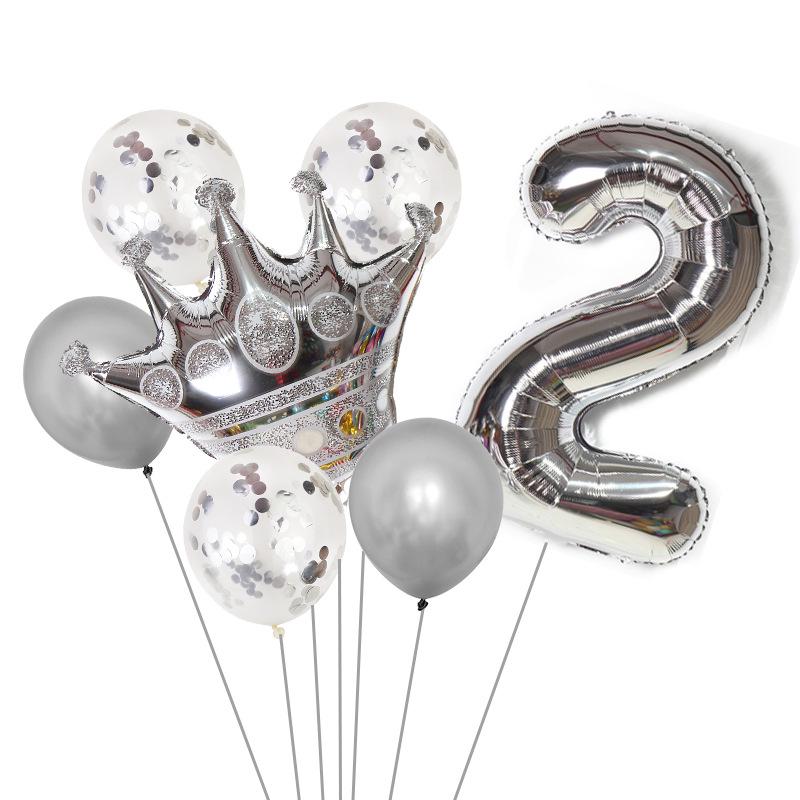 Gold Crown Balloon Set for First Birthday Party Decorations