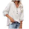 Women's Hoodie Sweatshirt Button Loose Solid Color Long Sleeve Casual Sports Top