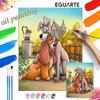DIY Lady and the Tramp Oil Painting Kits Hand Painting Home Decor Craft Gift Ideas Canvas Wall Art Paint by Numbers Set 130