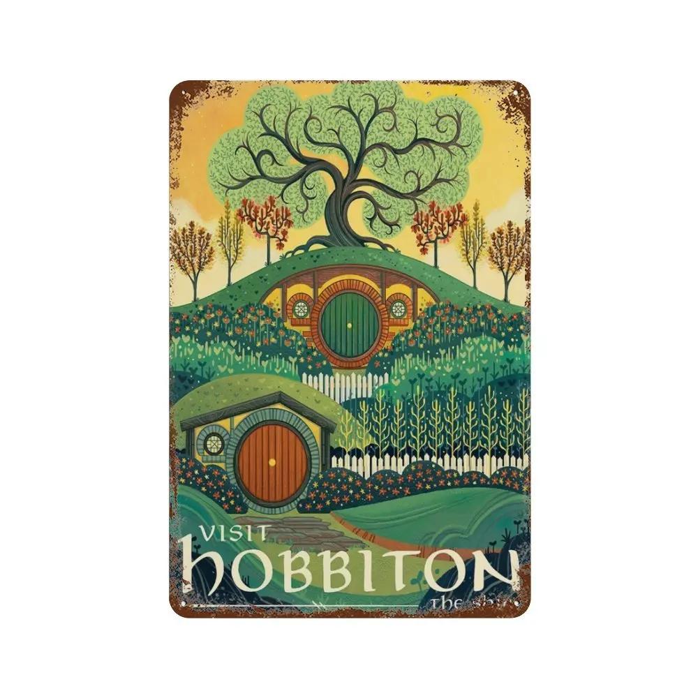 Abstract Ring Retro Travel Poster Metal Tin Sign Plaque Vintage Film Mordor Castle Lord Magic Kid Bed Room Home Wall Decor