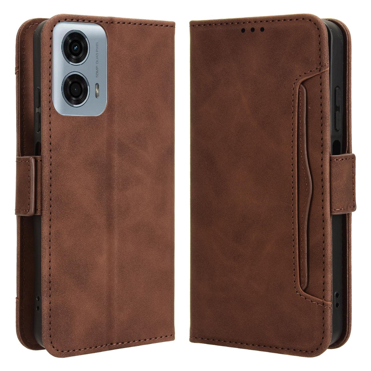 

For Motorola Moto G45 5G/G34 5G Case Multiple Card Slots Leather Wallet Stand Shockproof Phone Cover E