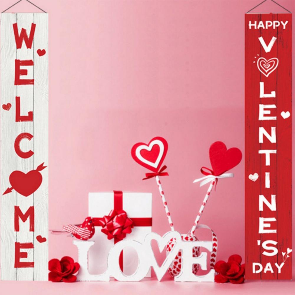 Valentine's Day Porch Banner Set Romantic Couplet Door Decoration