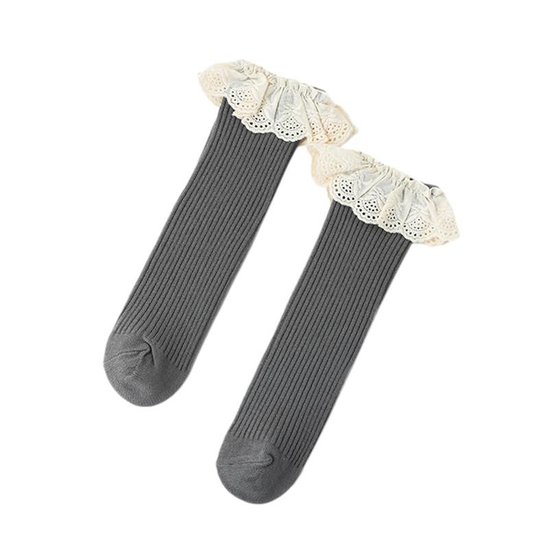 

0-8 лет детские хлопковые носки детские для девочек-малышей принцессы длинные мягкие хлопковые кружевные детские носки детские носки для девочек M