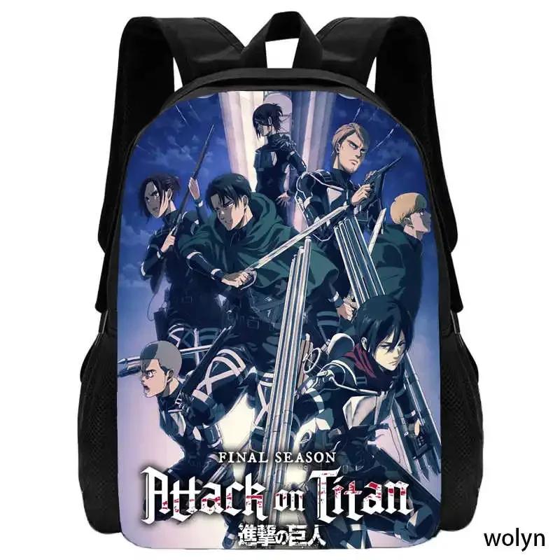 Cartoon School Bags for Boys Girls ,Mochila Attack On Titan School Backpack for Kindergarten,Cute Light Weight Kids Bags