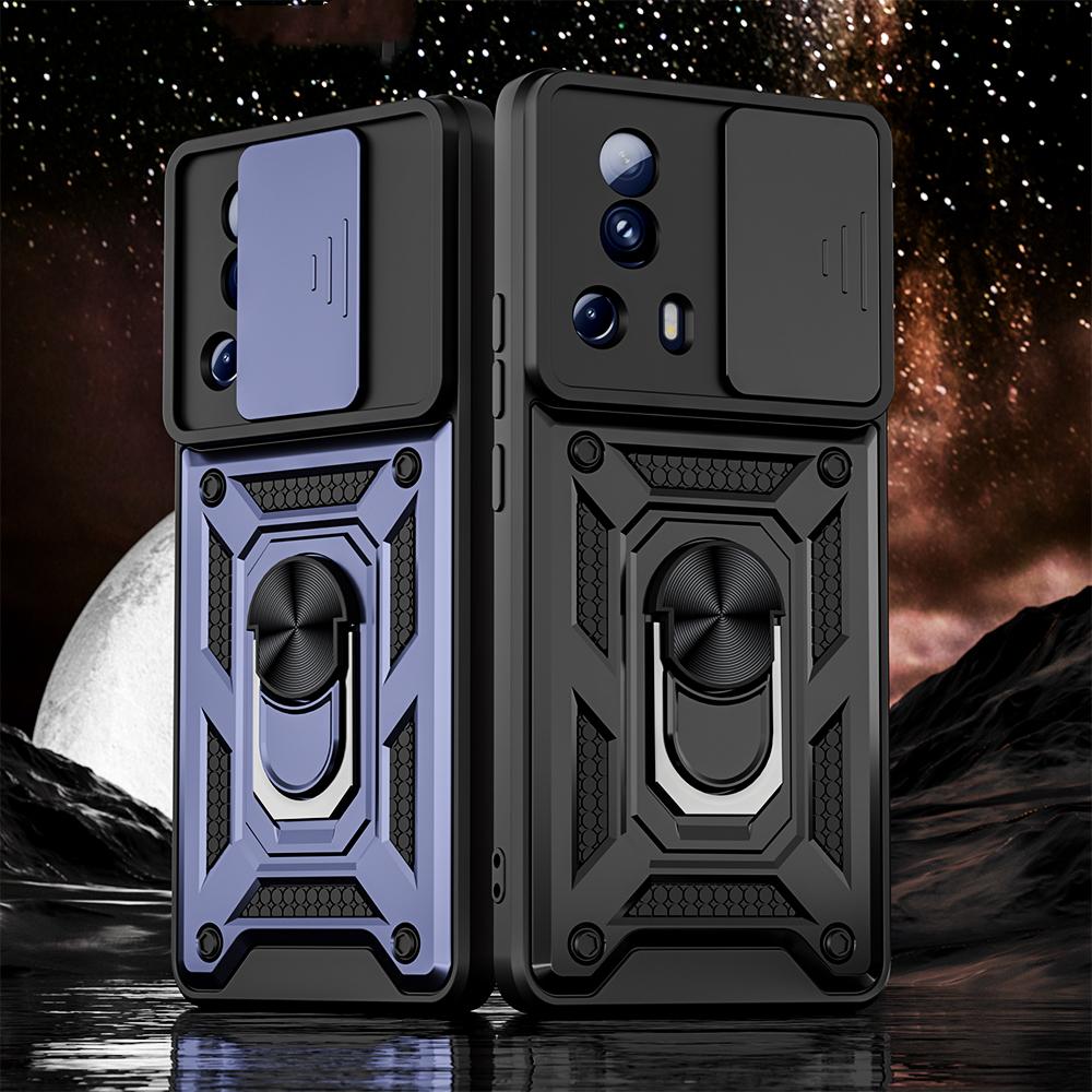 

Броня противоударный жесткий чехол для Xiaomi 13 Lite 13 Pro 5G 12lite NE слайд-камера защитное кольцо-держатель для объектива камеры задняя крышка-подставка для телефона для Xiaomi Civi 2