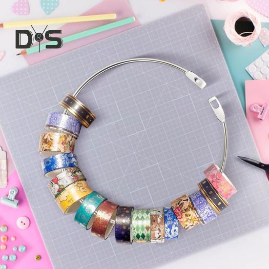 2Pcs Washi Tape Storage Organizers Multipurpose Easy Hanging Washi Tape Storage Ring with Large Hook Closet Organizer