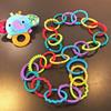24pcs/set Stroller Teething Rings for Babies Clip on Baby Rainbow Loop  Kids/Children