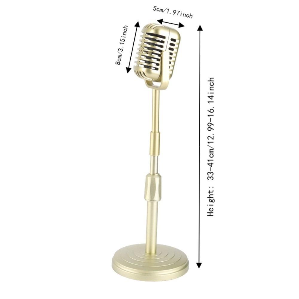 Support Rod Microphone Prop Model Sturdy Base Mic Stand Set Classic Fake Mic Prop  Photo Studio