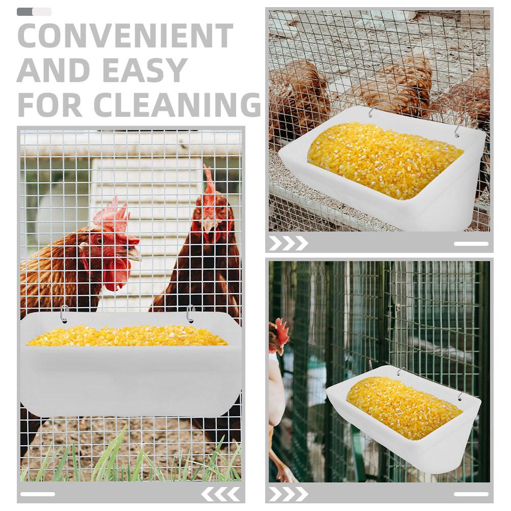 1Set Plastic Chicken Feeder Trough for Poultry Birds Goat Water Food Holder Splash Proof Wear Resistant Farming Feeding