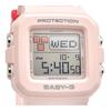 Casio Montre femme Baby-G Plus Digital, bracelet en résine rose, quartz BGD-10L-4, 100 m, avec passants supplémentaires