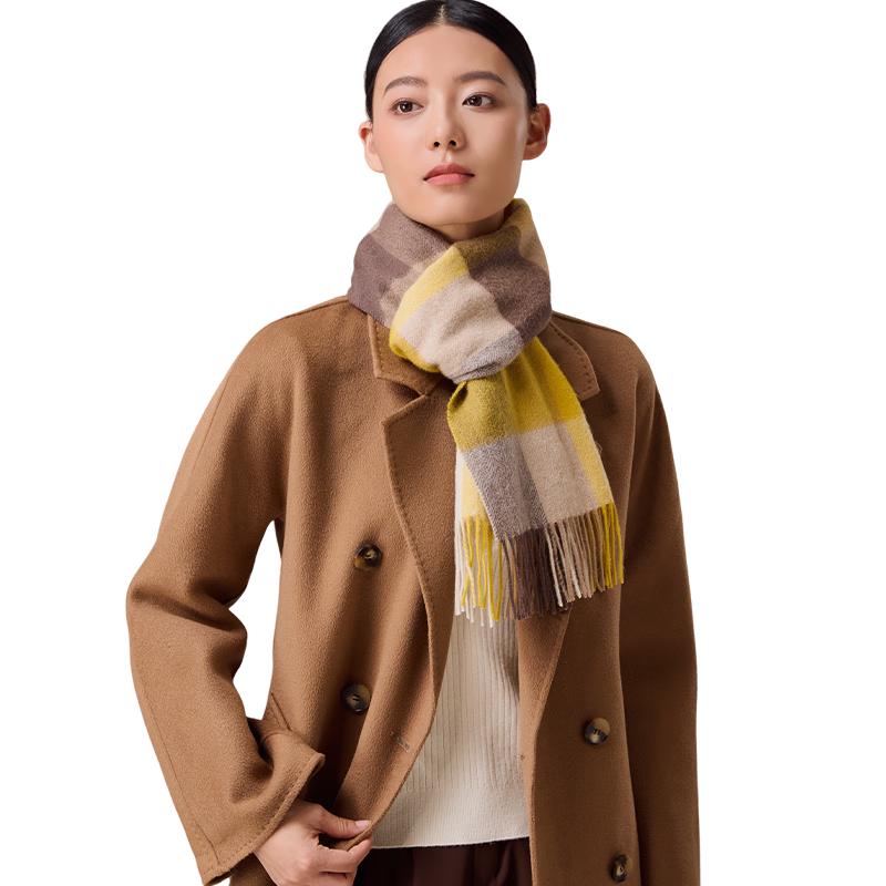 Shanghai Story Women's 100% Wool Plaid Scarf