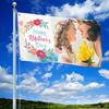 1pc Happy Mother's Day I Love You Mom 91.44x152.4cm Party Banner Flag - Durable Polyester, Weather-Resistant Outdoor Decoration with Floral Design for