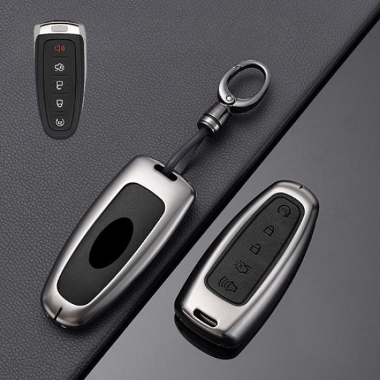 Zinc Alloy Leather Car Remote Key Fob Case Cover For Ford Edge Explorer Escape