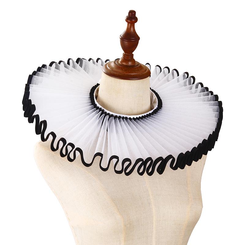 Aristocratic Literary Fake Ruff Collar - Colorful Retro Exaggerated Portrait Prop