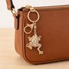 Toad Key Chain Rhinestone Toad Keychain Sparkly Lucky Money Frog Toad Charm with Key Ring Bag Charm for Men Women