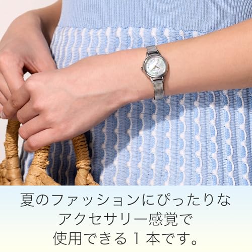 Citizen Watch Wicca Solar Tech Waterproof Summer Limited Model White Pearl White KP3-619-21 Women's Silver