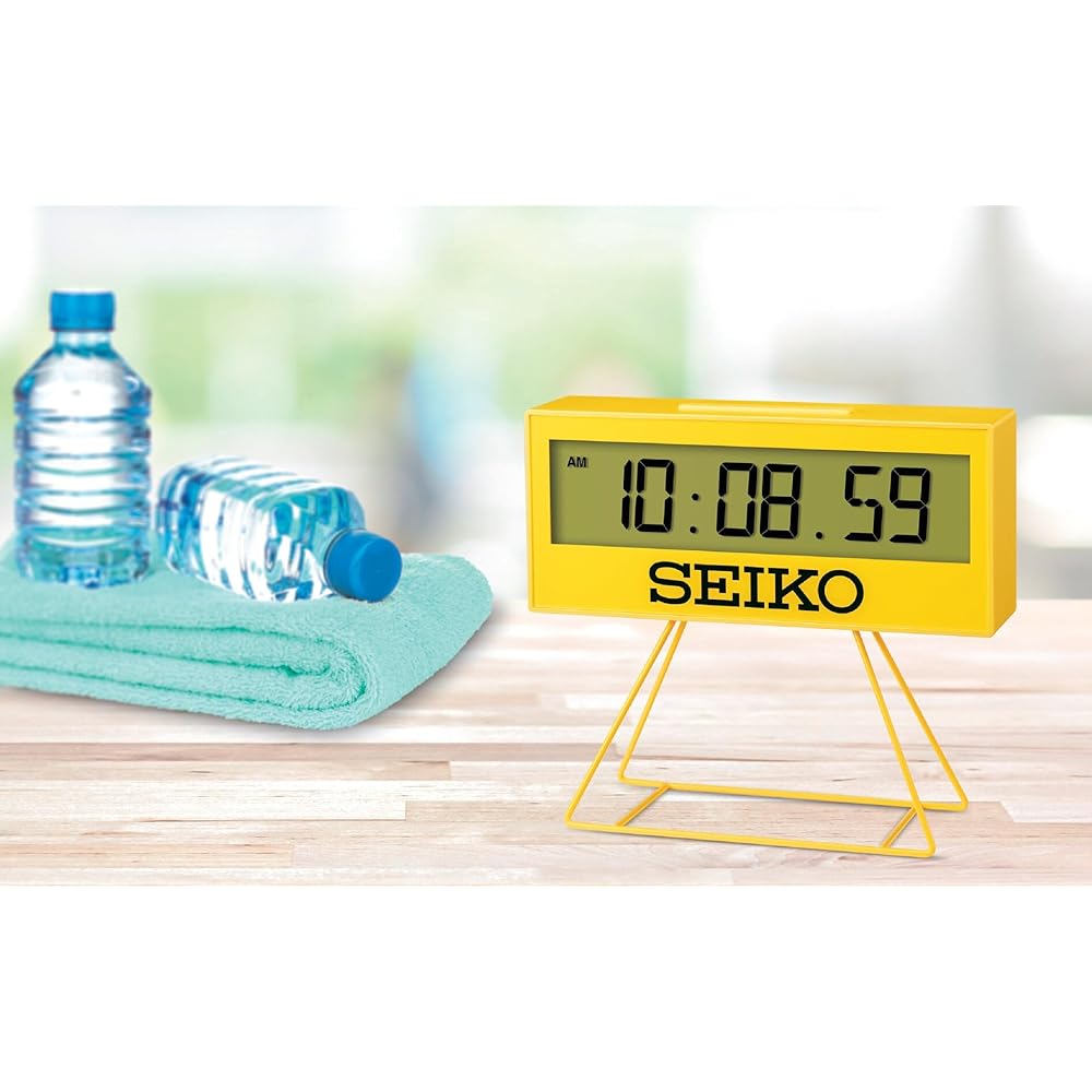 Seiko Uhr Wecker, Digitaler Mini-Timer-Uhr, Gelb, 158 x 176 x 65mm, SQ817Y