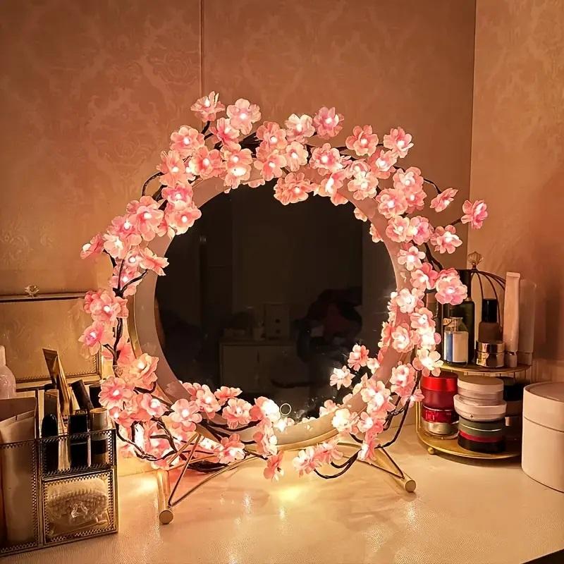 96LEDs Cherry Blossom String Lights USB Powered 8 Modes DIY Home Bedroom Party Wedding Christmas Festive Decor Light 1.9M/6.23ft