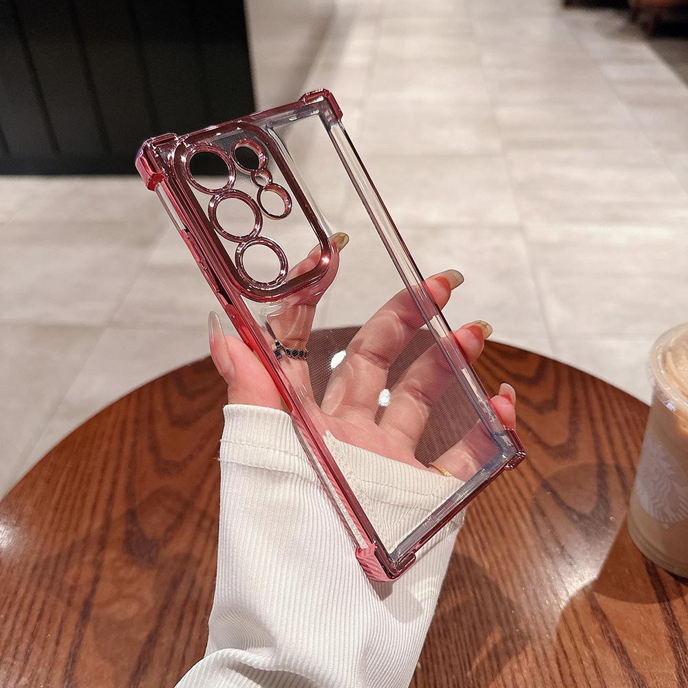 Elektrolyticky pokovené průhledné ochranné pouzdro Four Corners Anti Drop pro Xiaomi Poco Redmi