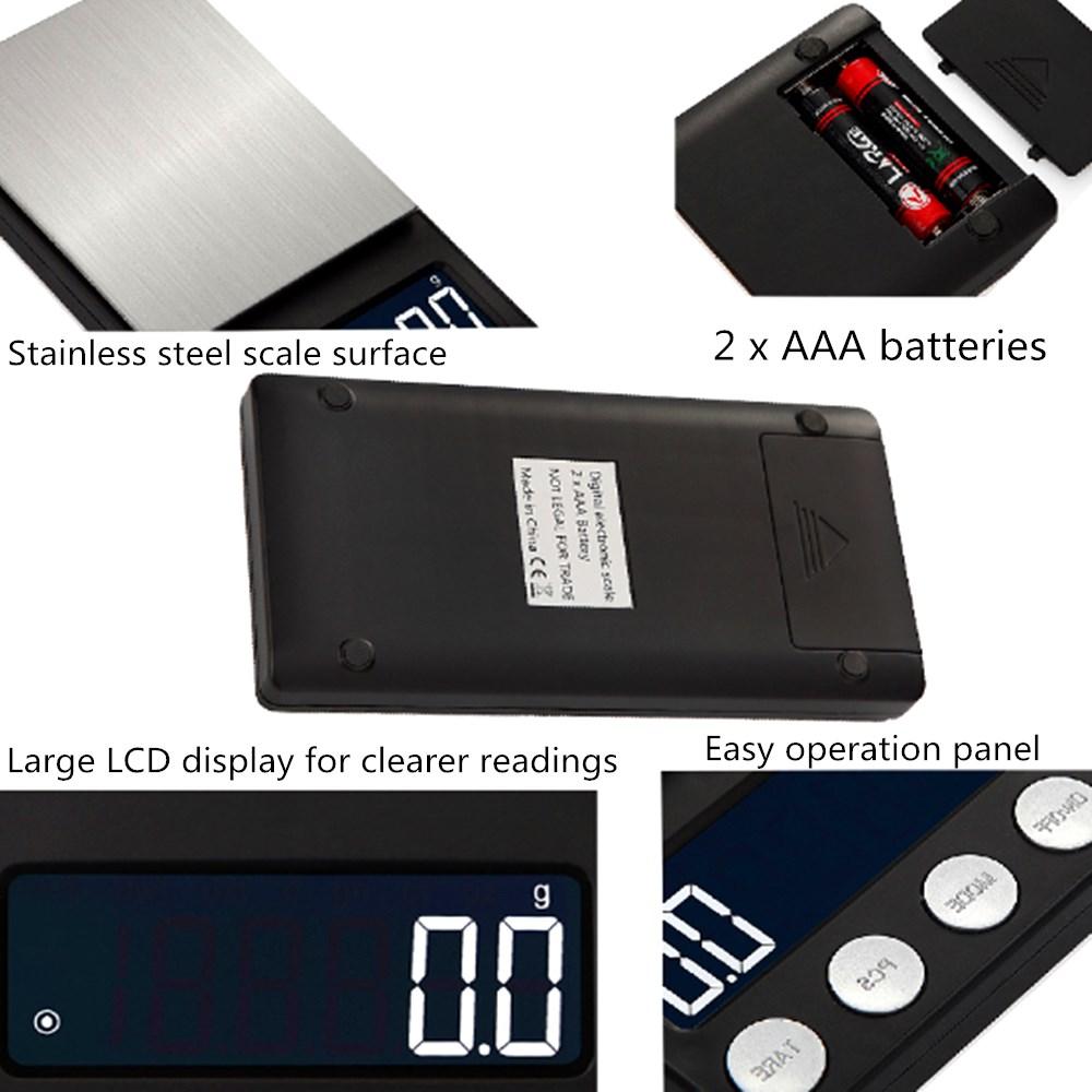 Multi-function 500g/0.01g Food Kitchen Scale Digital LCD Display Stainless Steel Weighing Food Scale Cooking Tools Balance