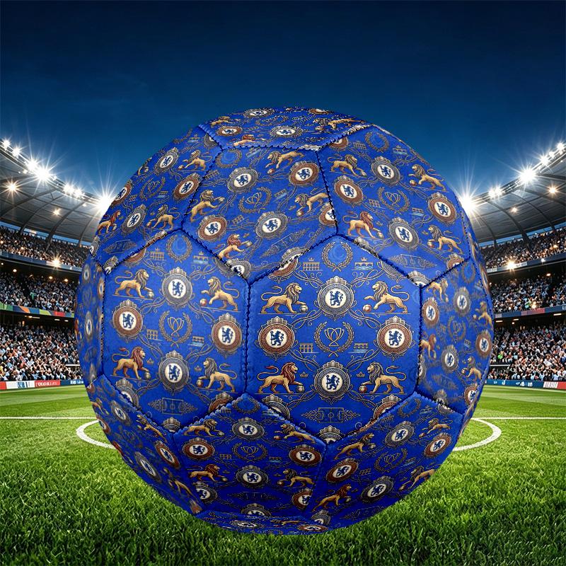 Chelsea Football Club Print Size 5 Soccer Ball, PU Wear Resistant Football for Match Training and Daily Practice, Birthday Gift for Soccer Fans