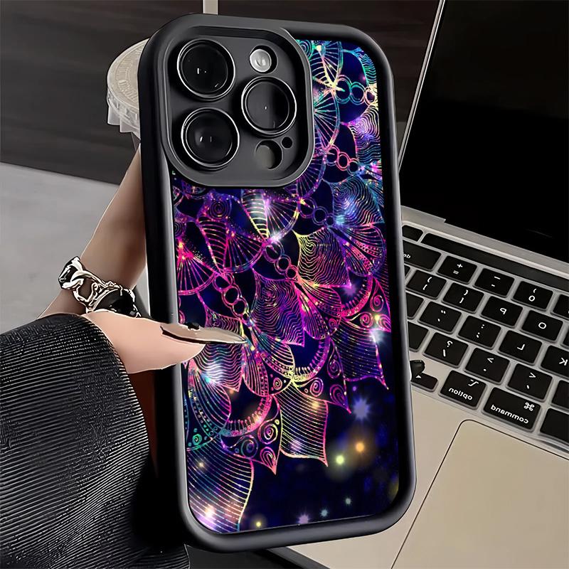 Phone Case for iPhone 17 Air 16E 15 16 Pro Max Mandala Sunflower Dreamy Style Cover 14 Plus 13 12 Mini Soft Shell Silicone Funda