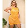 Beach Vacation Dress Large Size Women's Hollow Machine Knitted Bikini Cover Up Tank Dresses