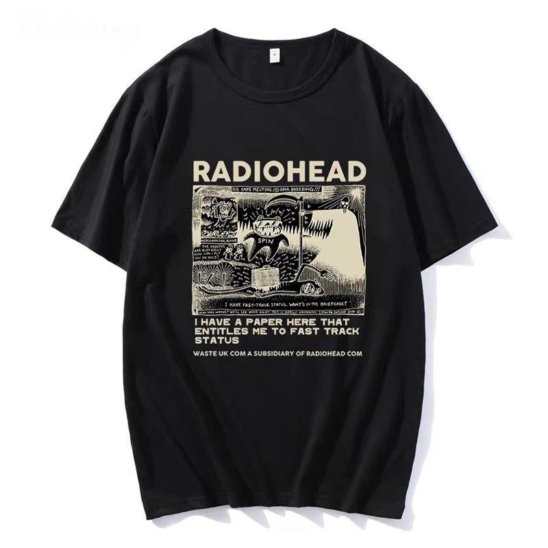 Radiohead Tshirt An American And European Rock Band Pure Cotton Couples Shortsleeved Tshirt Mens And Womens Top