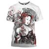 Summer Fashion Japanese Geisha Cool T Shirt Men Casual Fun Personality Harajuku Printed Round Neck Short Sleeve Streetwear Top