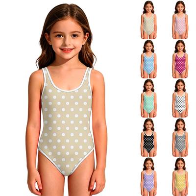 Girls' One-Piece Swimsuit - Round Neck Summer Bathing Suit