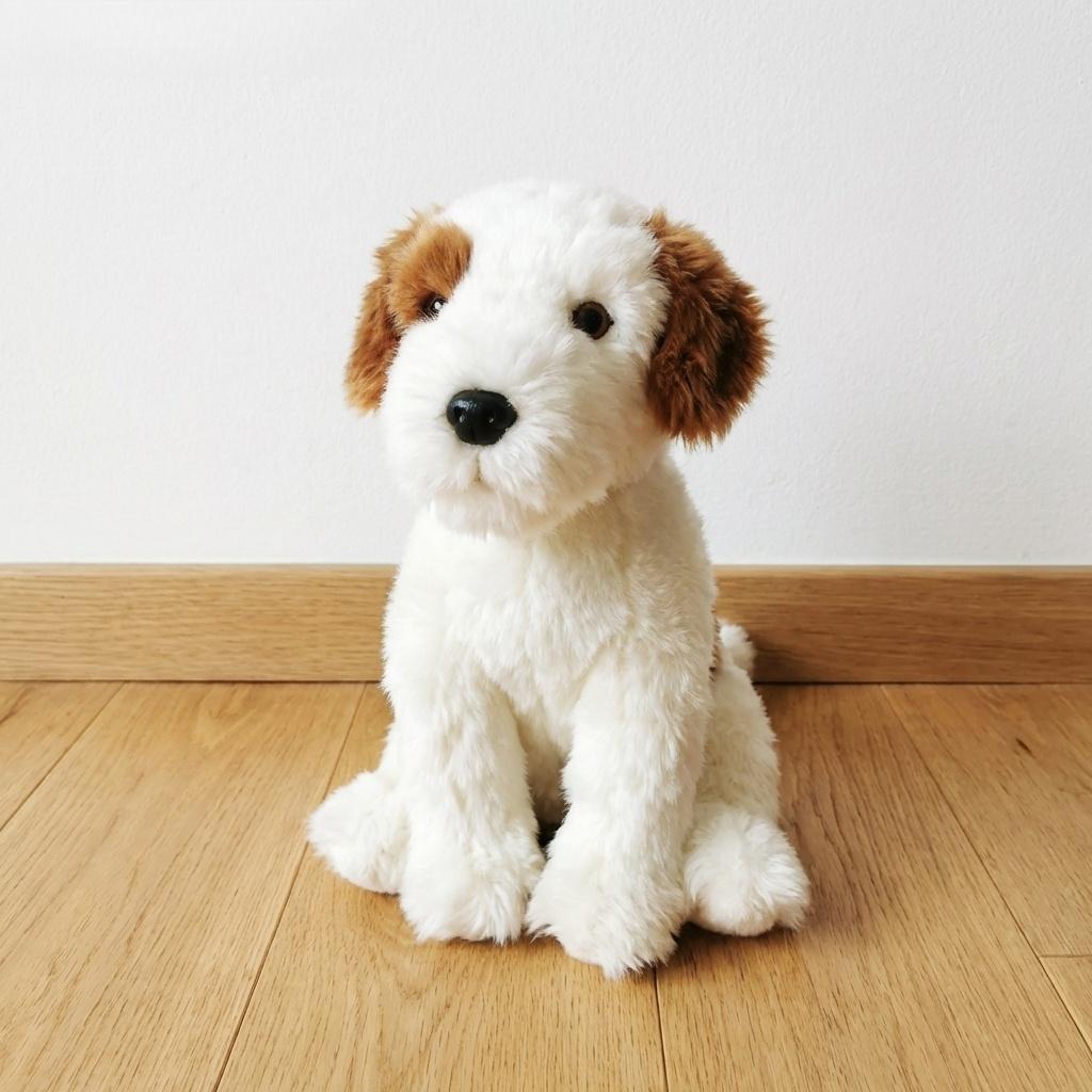 Lifelike Fake Dog Statue Realistic Animal Figurine Simulation Puppy Ornament for Home Decor Desk Shelf Decoration Gift 10in