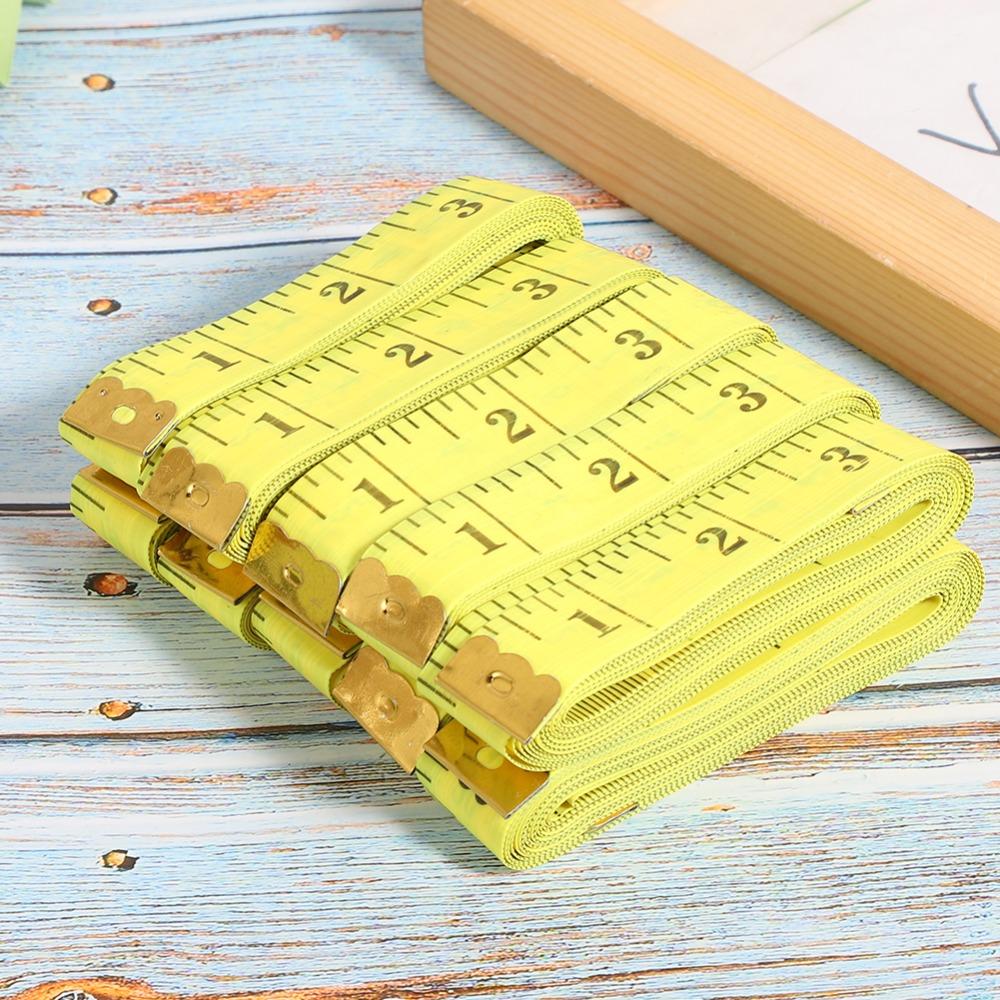 10Pcs Double Scale Soft Tape Measure Yellow Tailor Cloth Ruler For Weight Loss