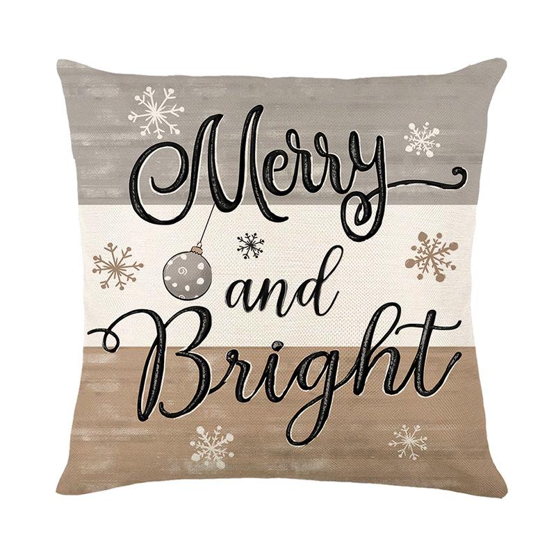1pc Grey Cushion Cover Christmas Tree Colored Ball Durable Cover 2025 New for Home Ornament Xmas New Year Christmas Decoration