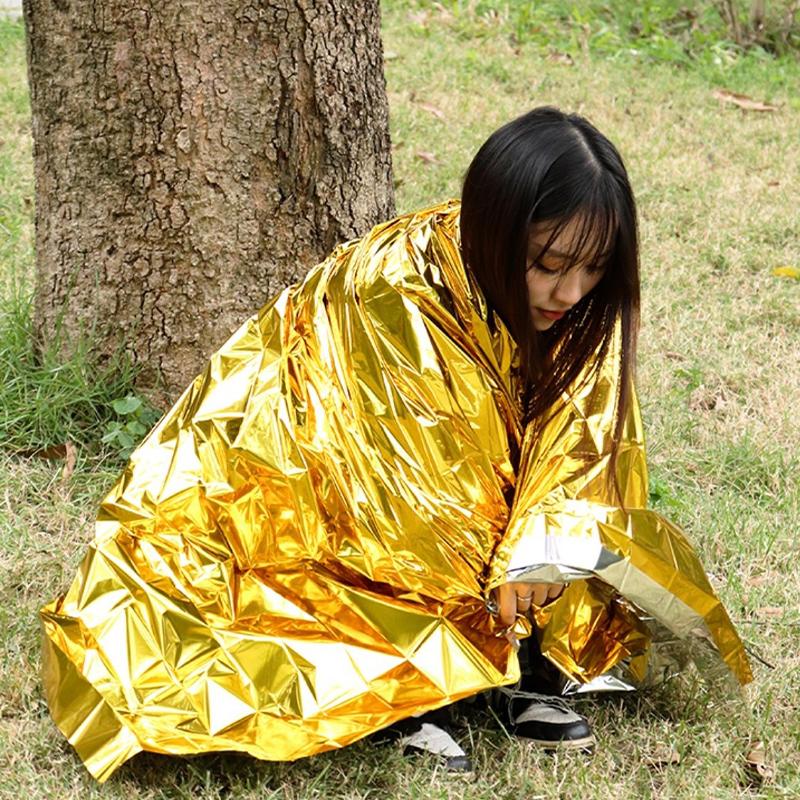 Emergency Blanket Outdoor Survive First Aid Military Rescue Kit Windproof Waterproof Foil Thermal Blanket For Camping