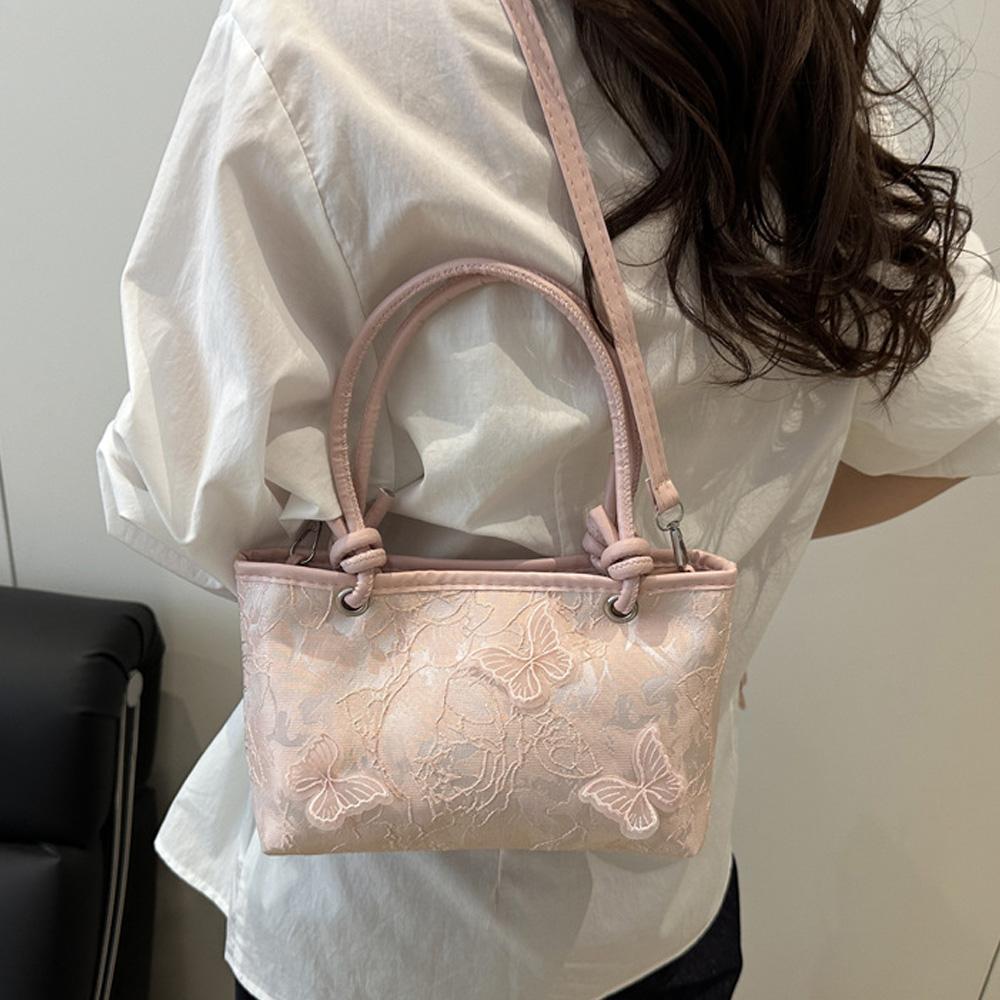 

Beautiful lace butterfly trendy embroidery handbag fashionable summer large-capacity, elegant single-shoulder crossbody bag A-DH розовый