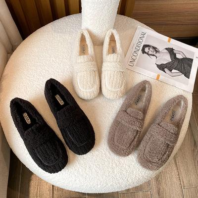 Scarpe basse da donna in peluche inverno caldo stivali da neve moda design a farfalla casual ufficio e banchetto mocassini taglia grande 41-4